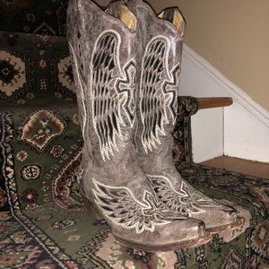 Corral Vintage Black/Gray Winged Cowgirl Boots